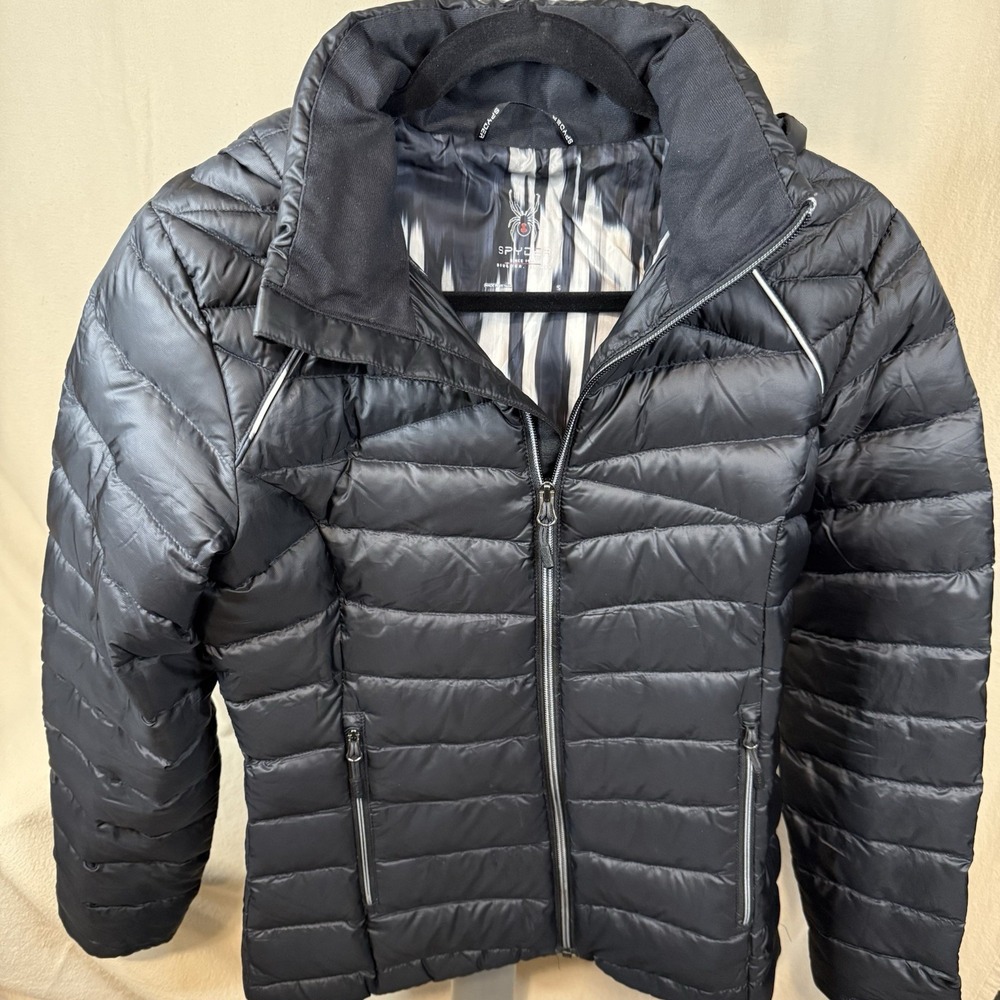 Spyder Women's Black Down Parka With Hood -‎ Small